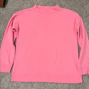 Talbots Pink Mock Neck Sweatshirt with Fleece lining, Sm., worn 3x